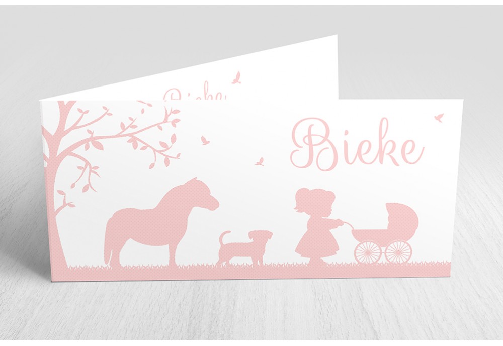 Meisje met kinderwagen